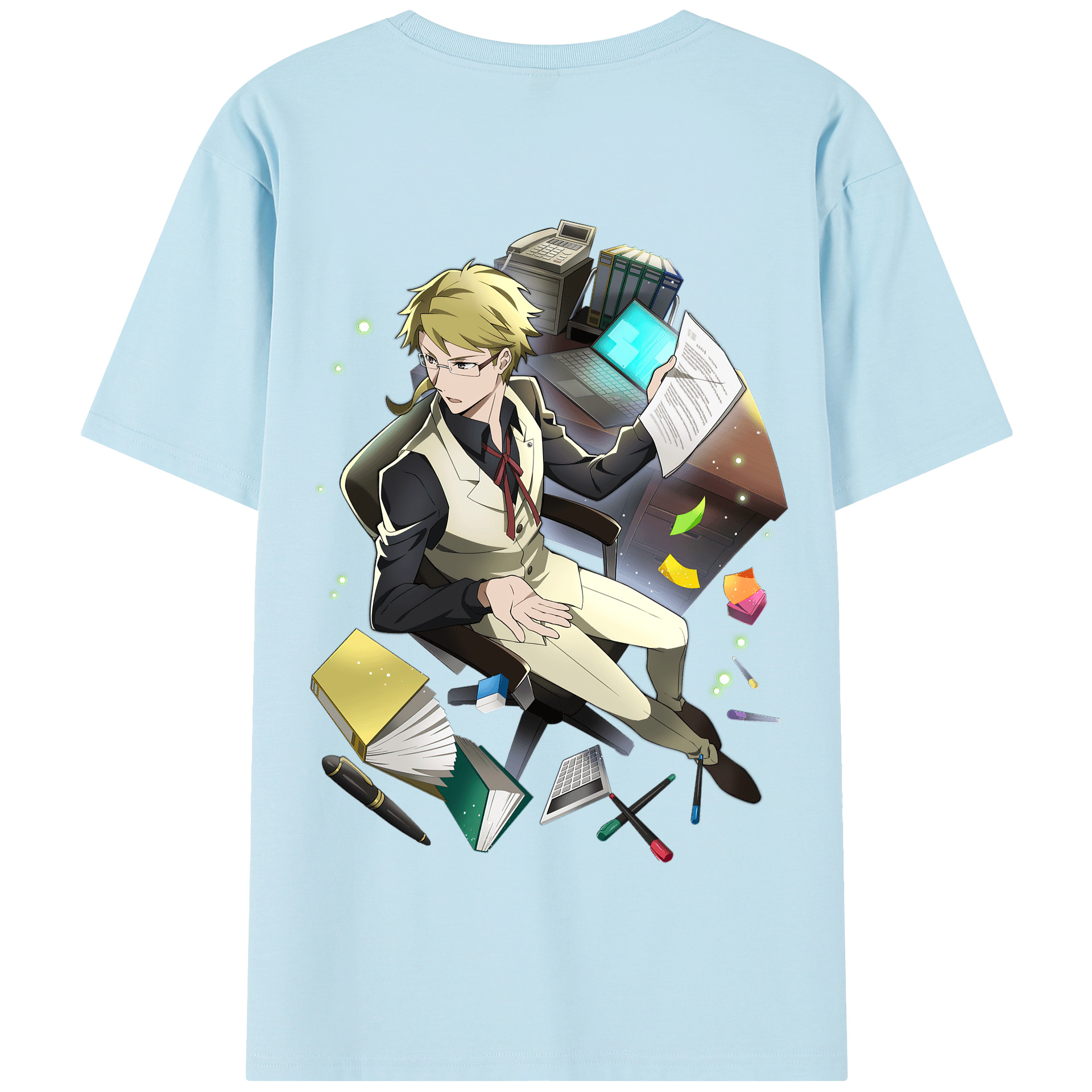 （画像用） 文豪ストレイドッグス Bungo Stray Dogs 綿100％半袖Tシャツ（背面プリント）
